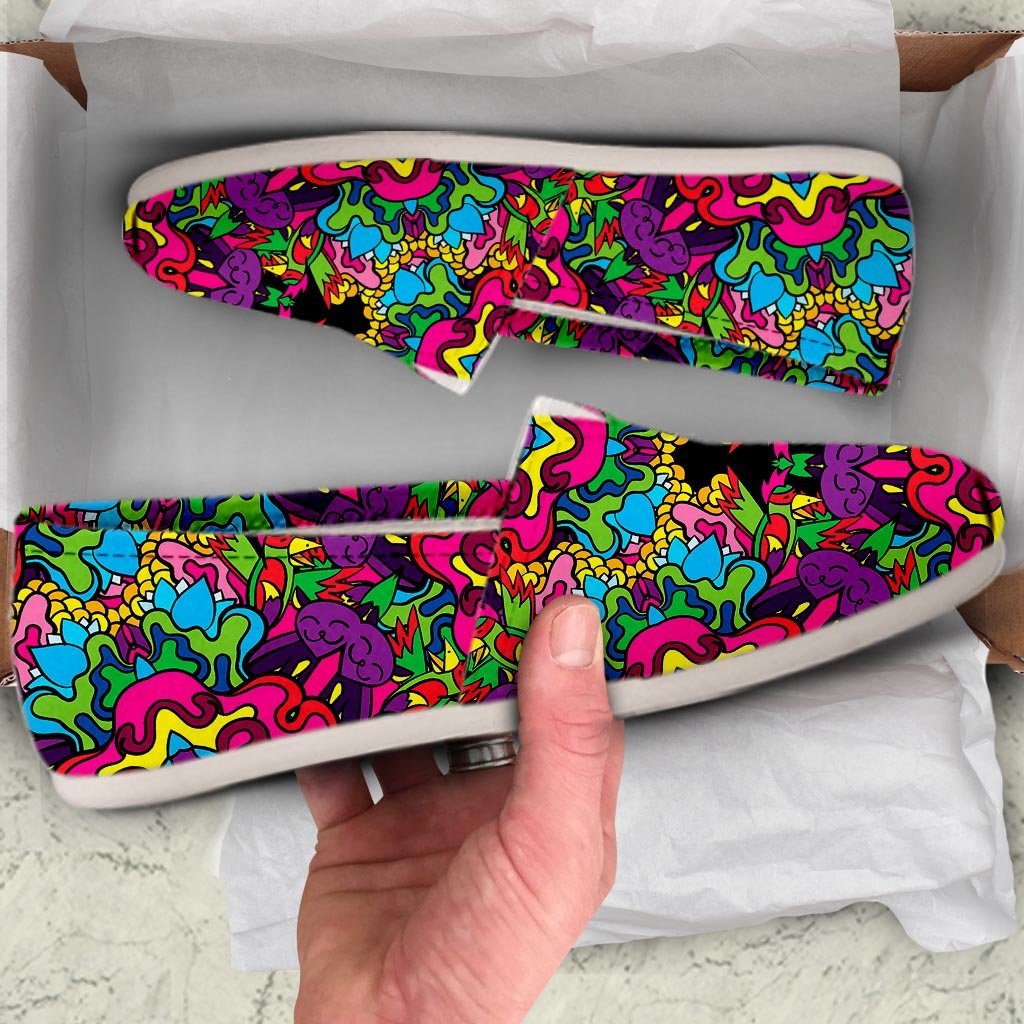 Animal Hippie Psychedelic Canvas Shoes-grizzshop