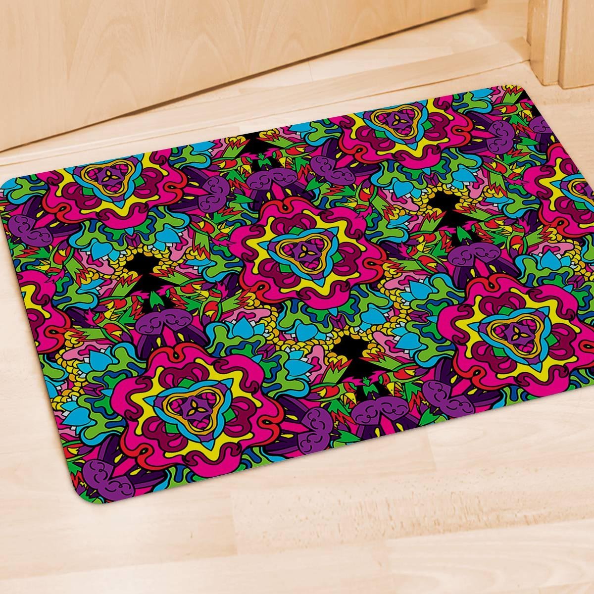 Animal Hippie Psychedelic Door Mat-grizzshop