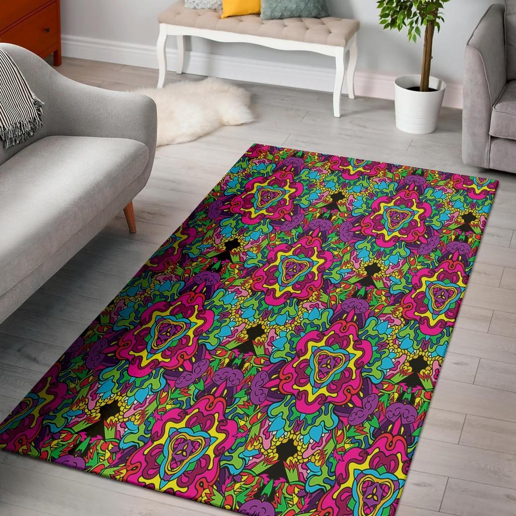 Animal Hippie Psychedelic Floor Mat-grizzshop