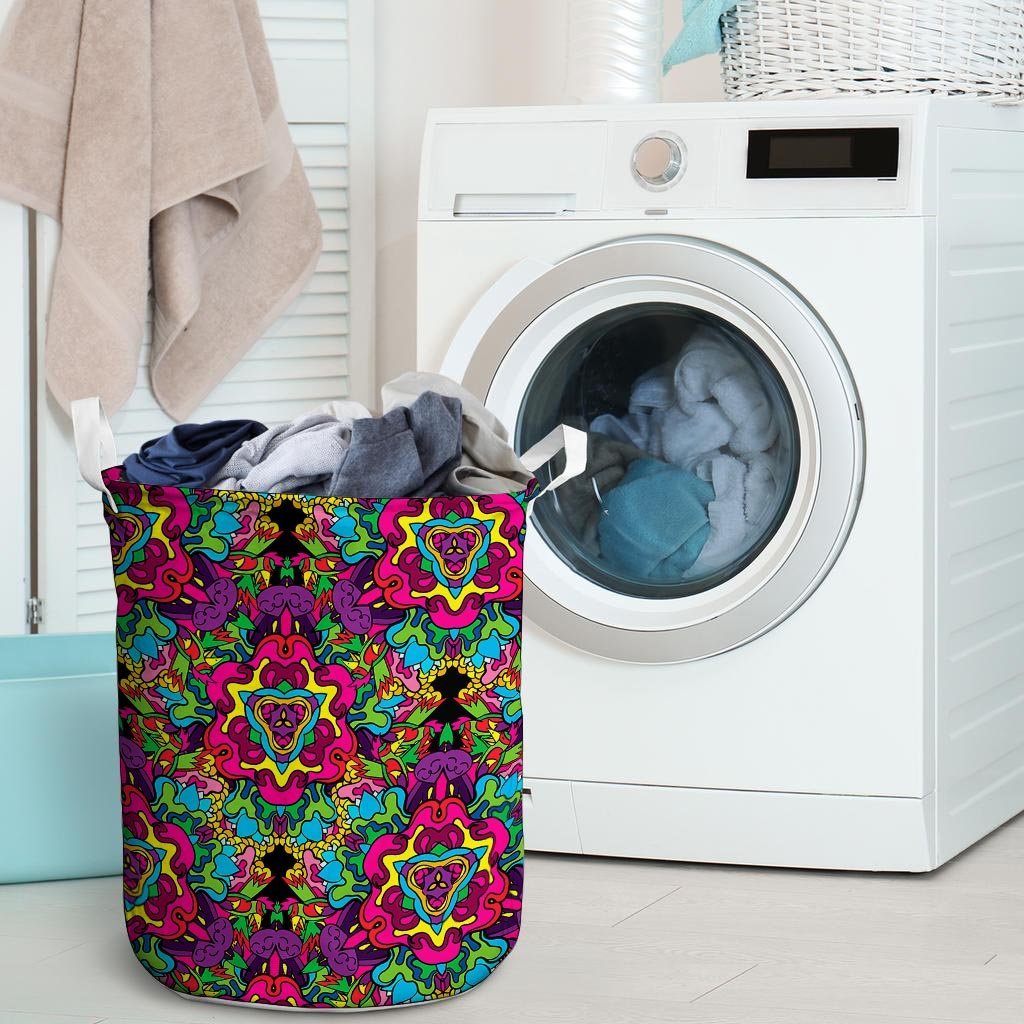 Animal Hippie Psychedelic Laundry Basket-grizzshop