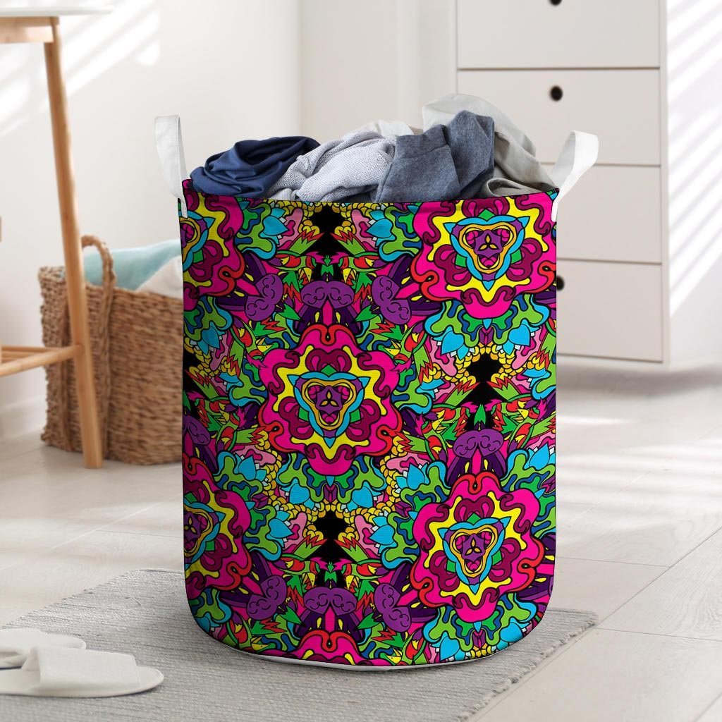 Animal Hippie Psychedelic Laundry Basket-grizzshop