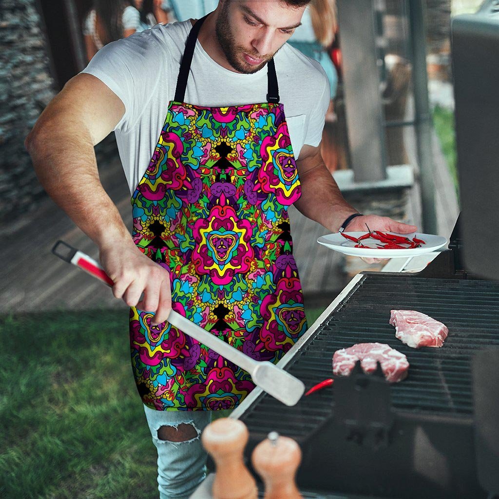 Animal Hippie Psychedelic Men's Apron-grizzshop