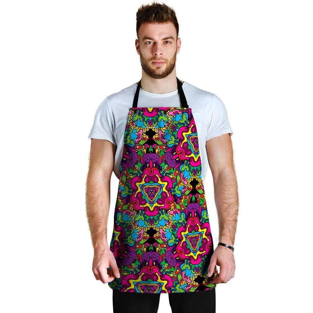 Animal Hippie Psychedelic Men's Apron-grizzshop