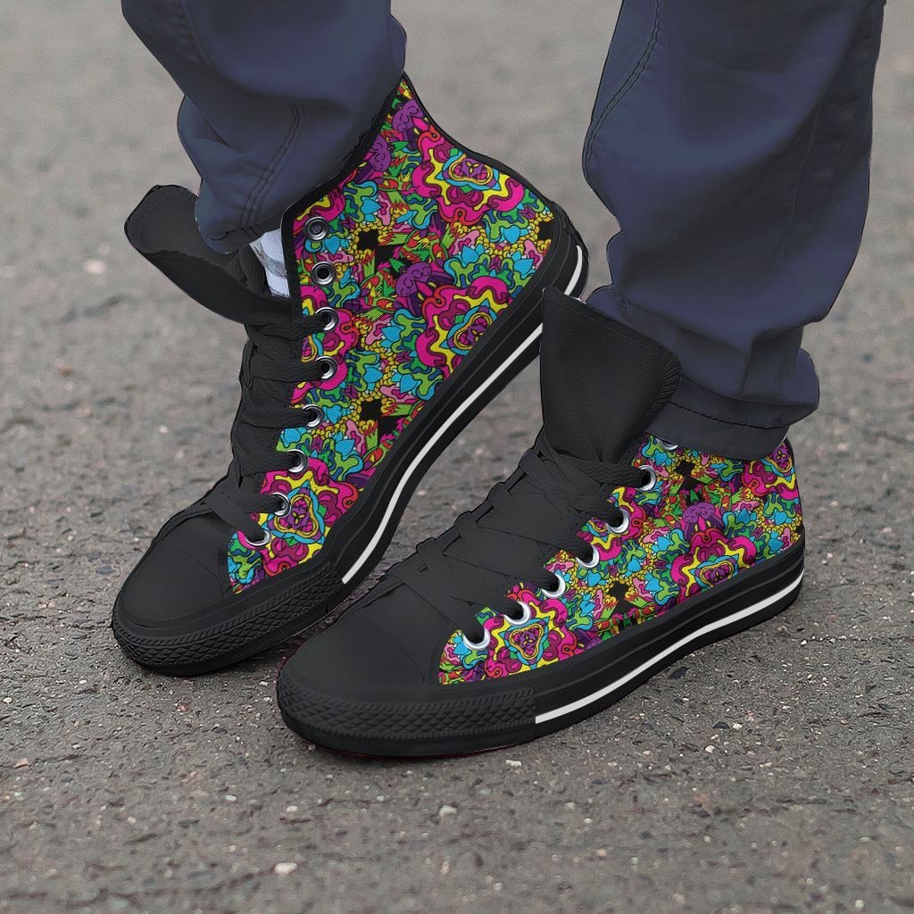 Animal Hippie Psychedelic Men's High Top Shoes-grizzshop