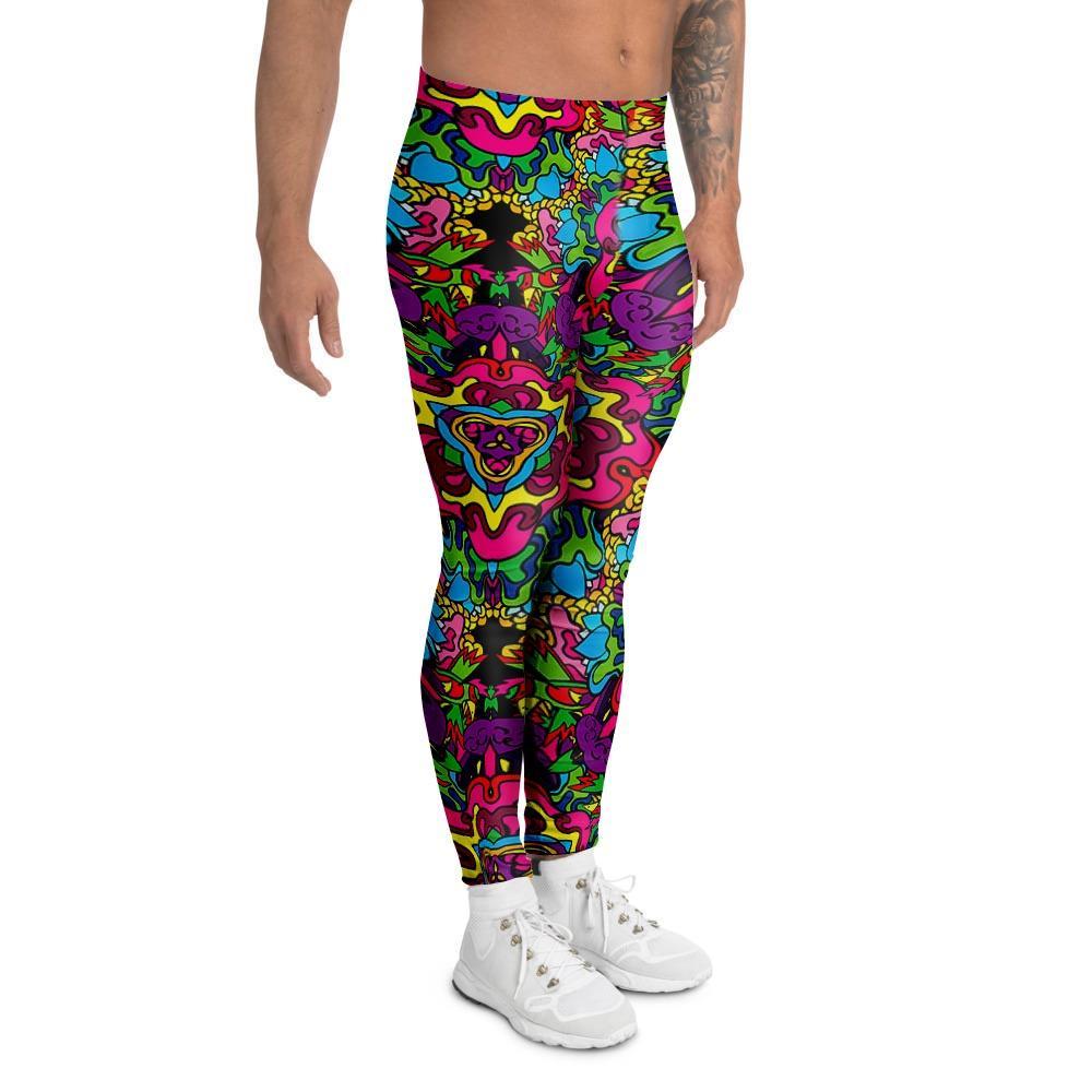 Animal Hippie Psychedelic Men's Leggings-grizzshop