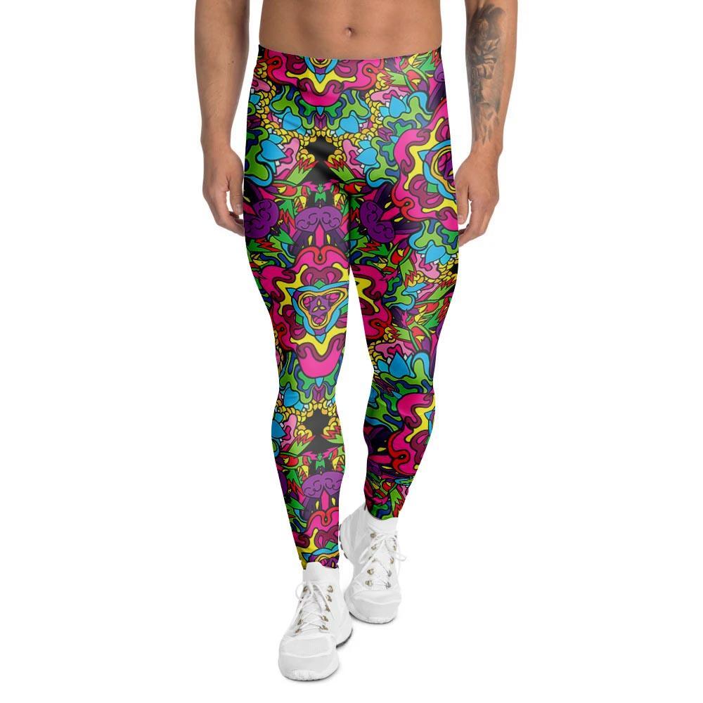 Animal Hippie Psychedelic Men's Leggings-grizzshop