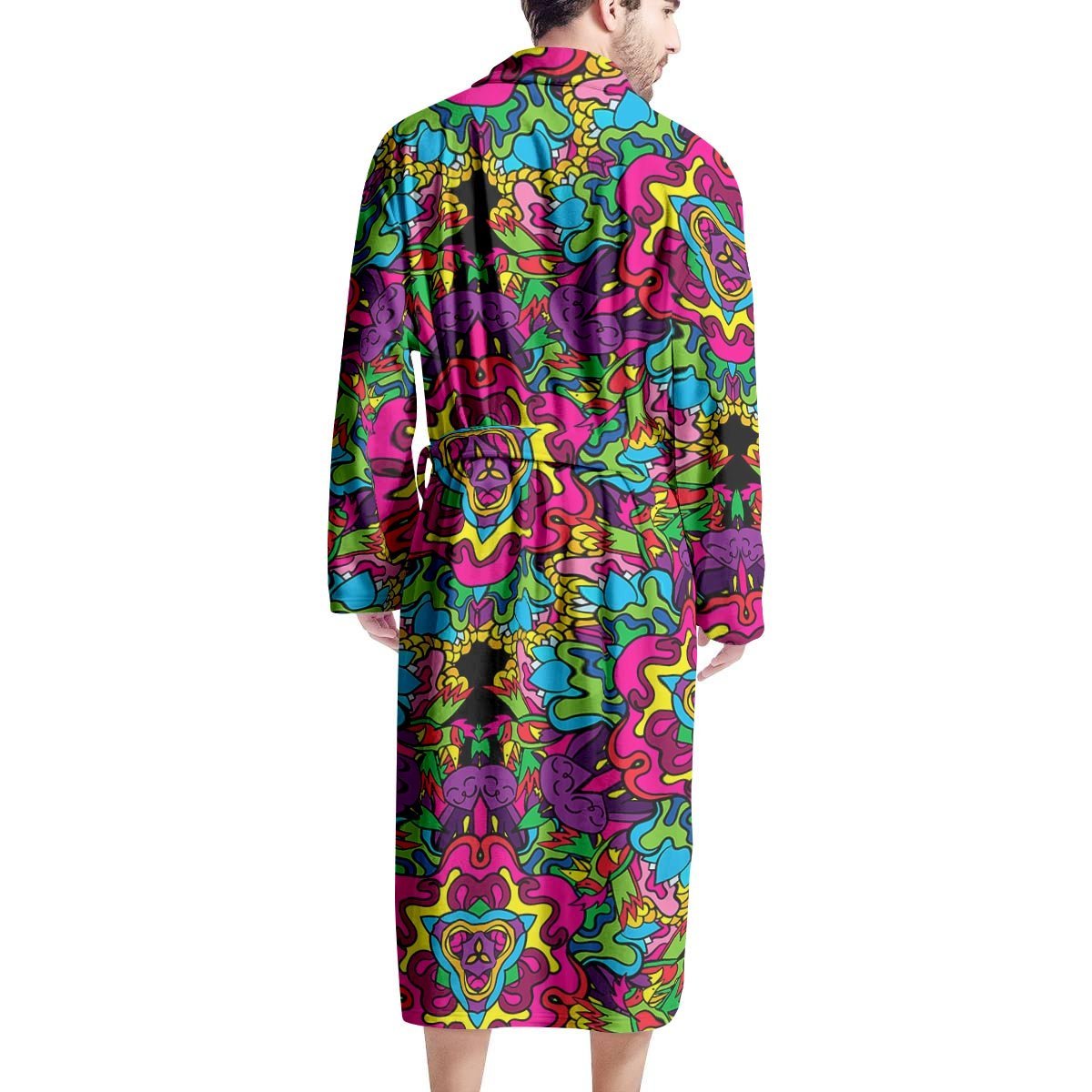 Animal Hippie Psychedelic Men's Robe-grizzshop