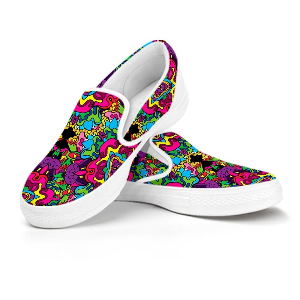 Animal Hippie Psychedelic Men's Slip On Sneakers-grizzshop