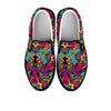 Animal Hippie Psychedelic Men's Slip On Sneakers-grizzshop