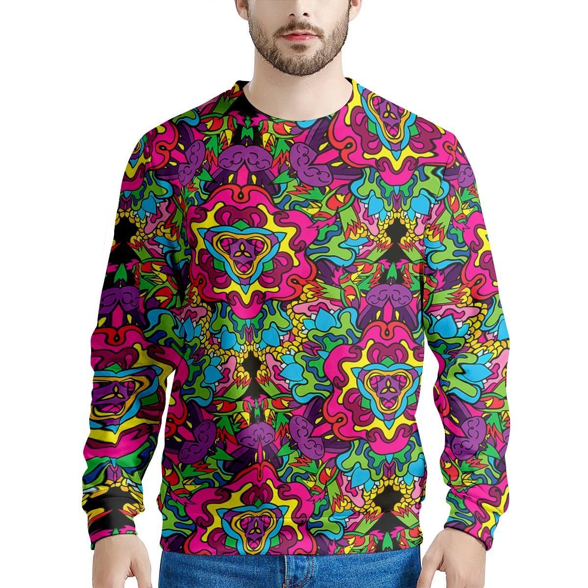 Animal Hippie Psychedelic Men's Sweatshirt-grizzshop