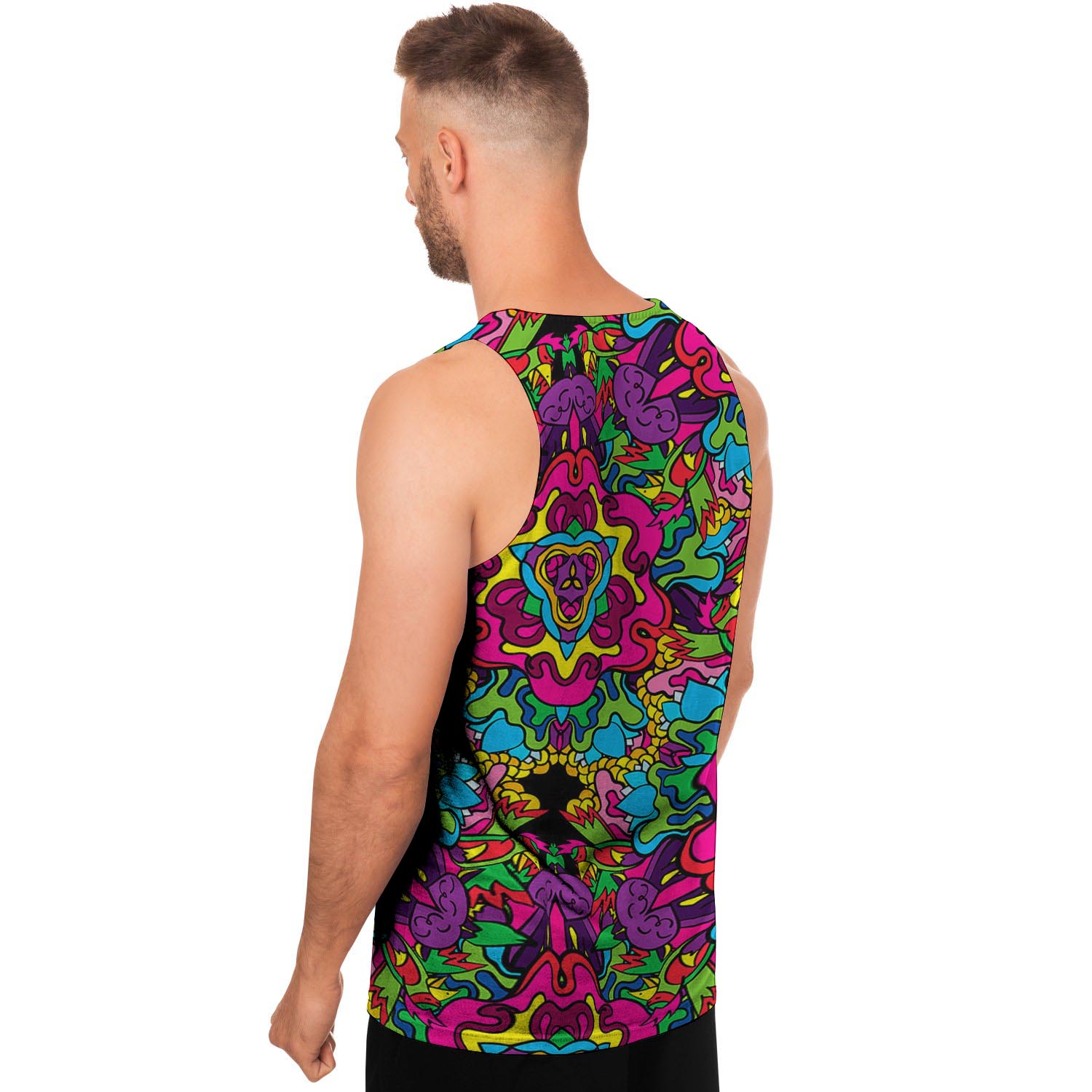 Animal Hippie Psychedelic Men's Tank Tops-grizzshop