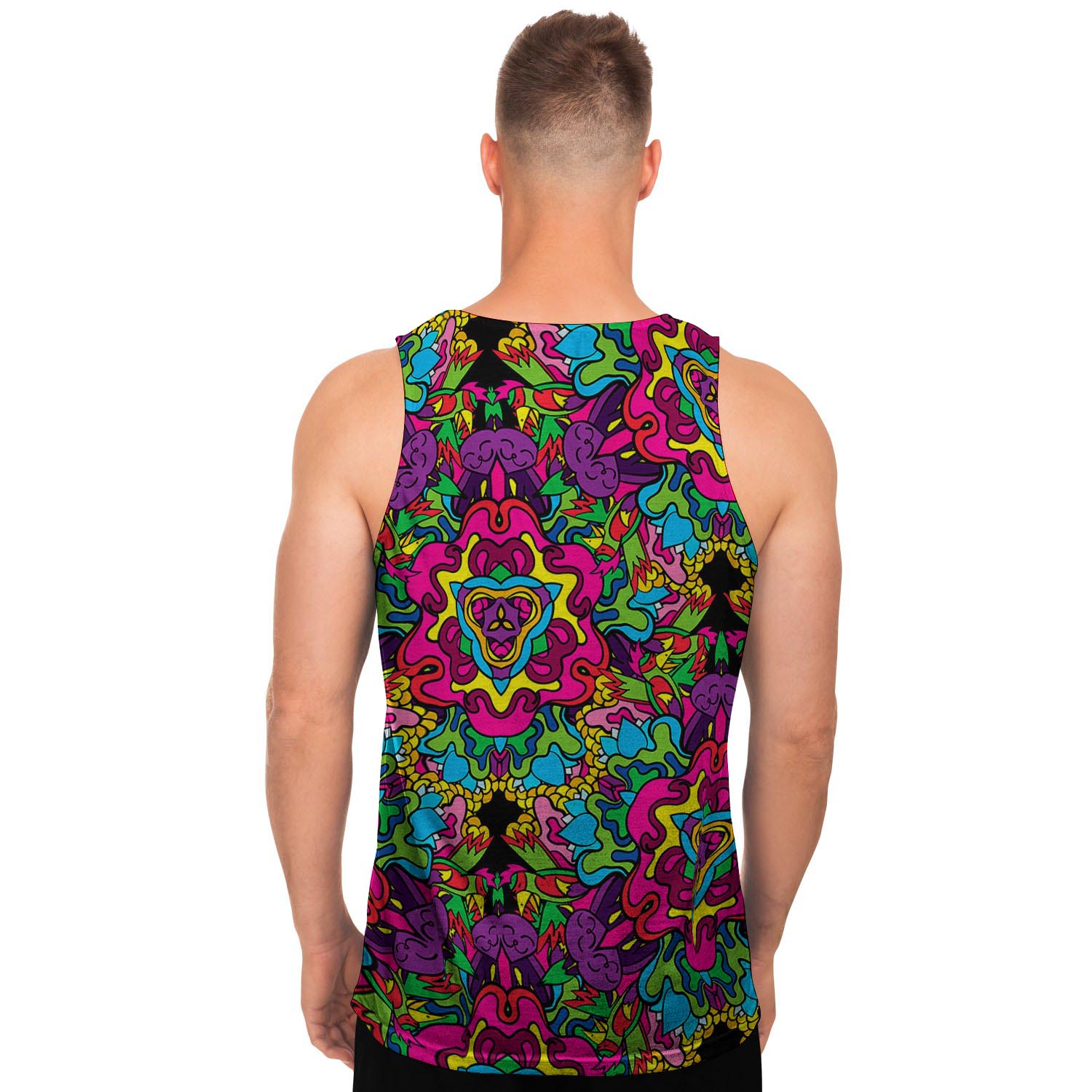 Animal Hippie Psychedelic Men's Tank Tops-grizzshop