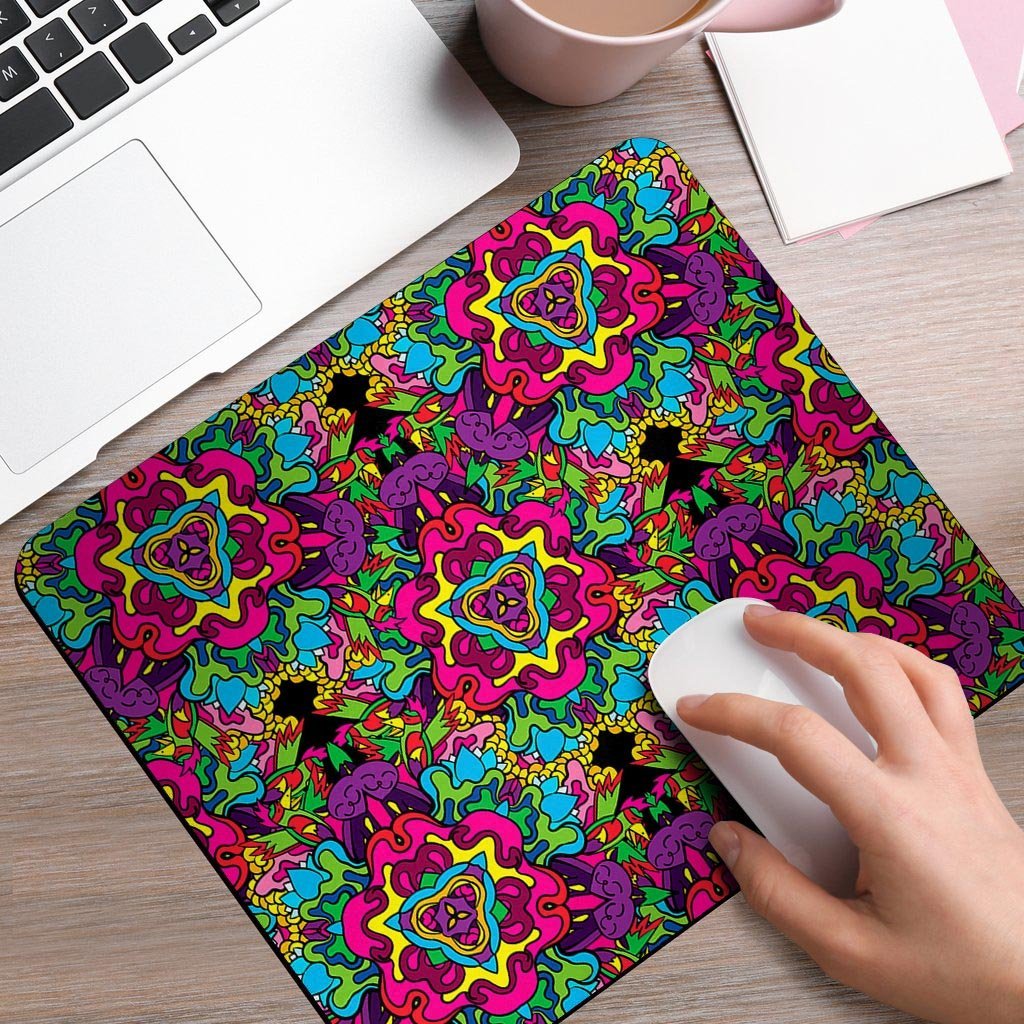 Animal Hippie Psychedelic Mouse Pad-grizzshop