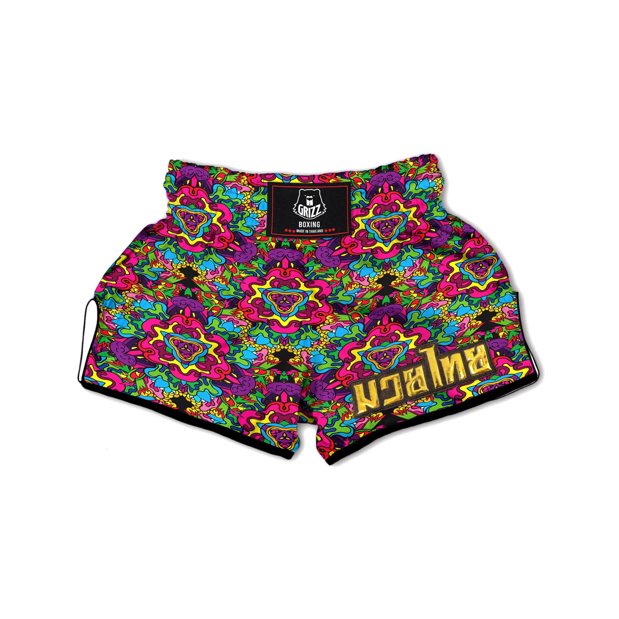 Animal Hippie Psychedelic Muay Thai Boxing Shorts-grizzshop