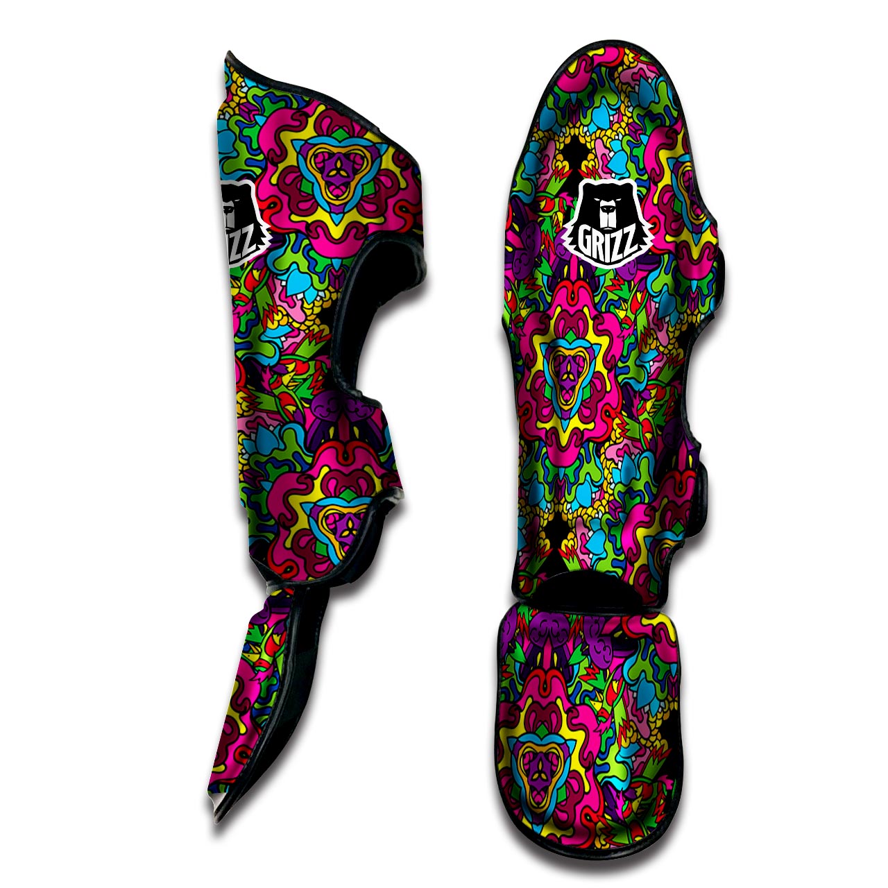 Animal Hippie Psychedelic Muay Thai Shin Guard-grizzshop