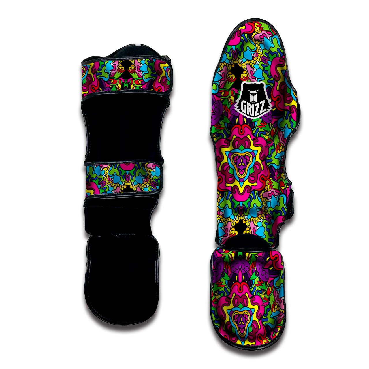 Animal Hippie Psychedelic Muay Thai Shin Guard-grizzshop