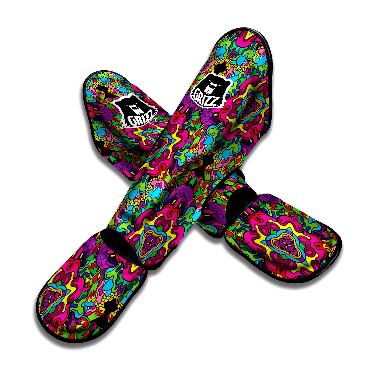 Animal Hippie Psychedelic Muay Thai Shin Guard-grizzshop