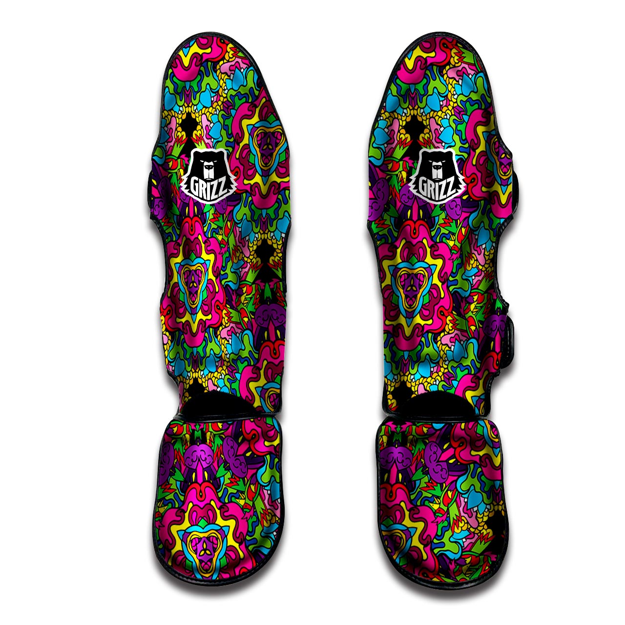 Animal Hippie Psychedelic Muay Thai Shin Guard-grizzshop