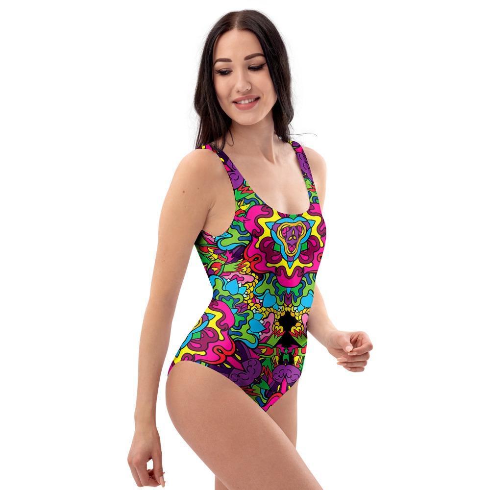 Animal Hippie Psychedelic One Piece Swimsuite-grizzshop