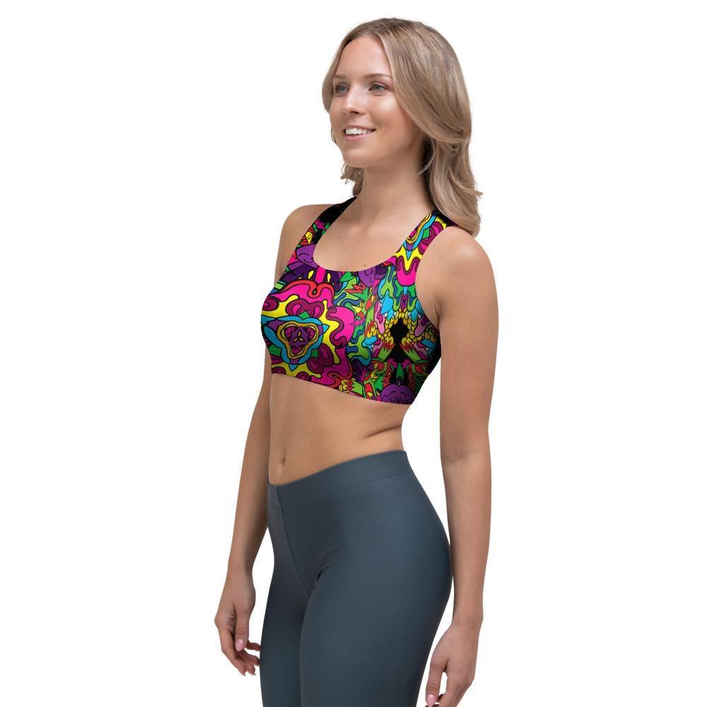 Animal Hippie Psychedelic Sports Bra-grizzshop