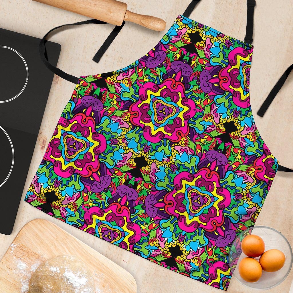 Animal Hippie Psychedelic Women's Apron-grizzshop