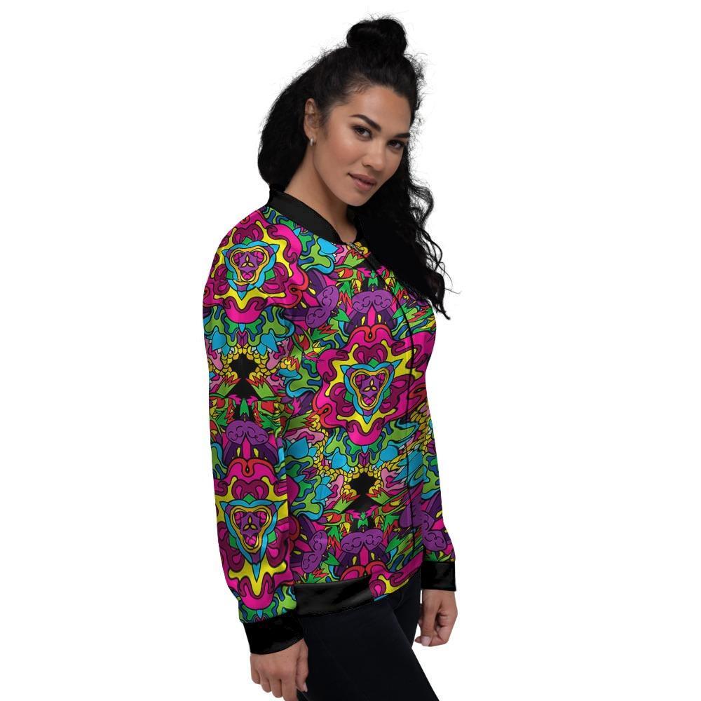 Animal Hippie Psychedelic Women's Bomber Jacket-grizzshop