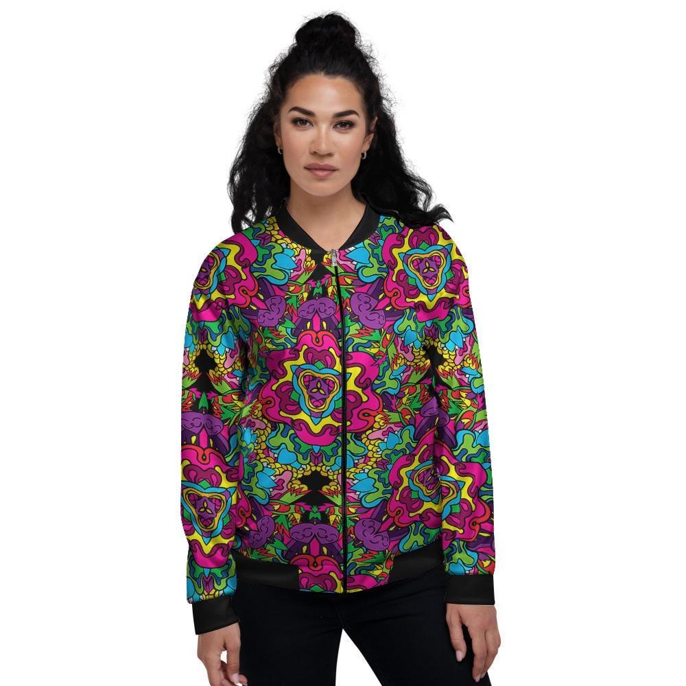 Animal Hippie Psychedelic Women's Bomber Jacket-grizzshop