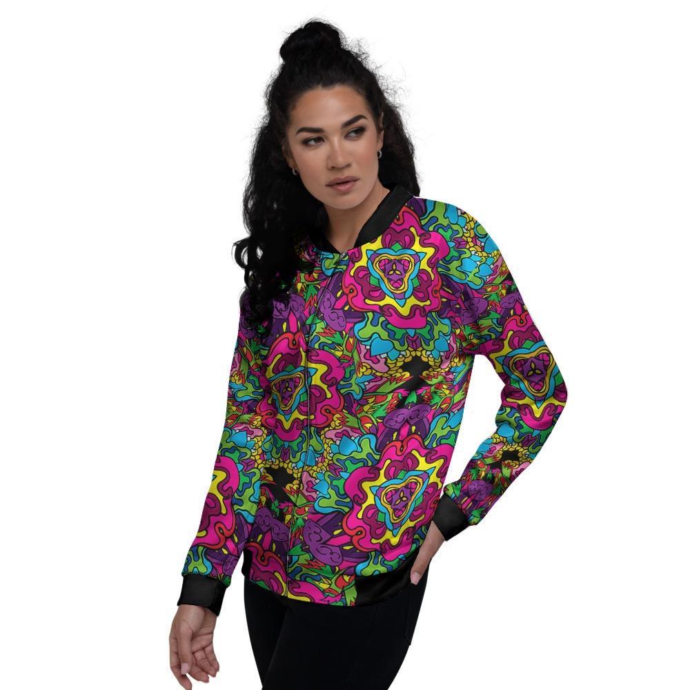 Animal Hippie Psychedelic Women's Bomber Jacket-grizzshop