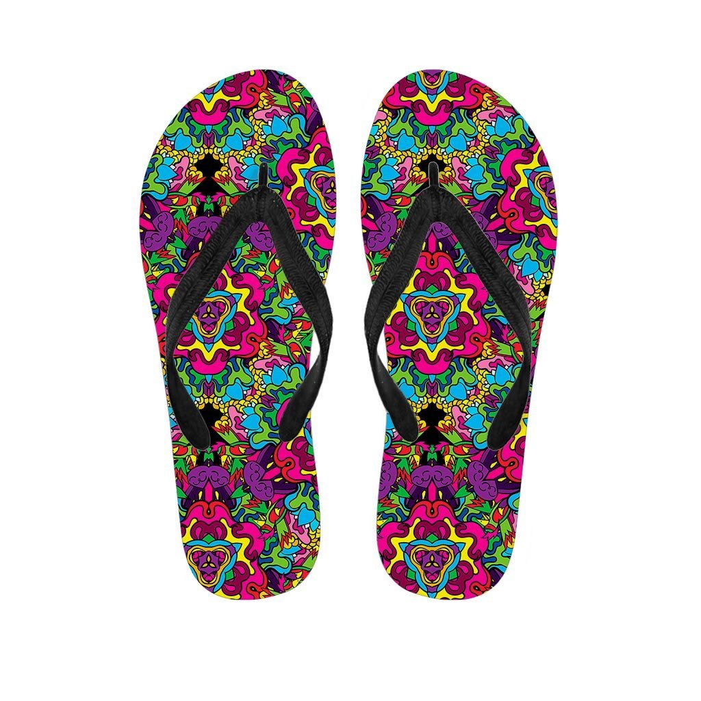 Animal Hippie Psychedelic Women's Flip Flops-grizzshop