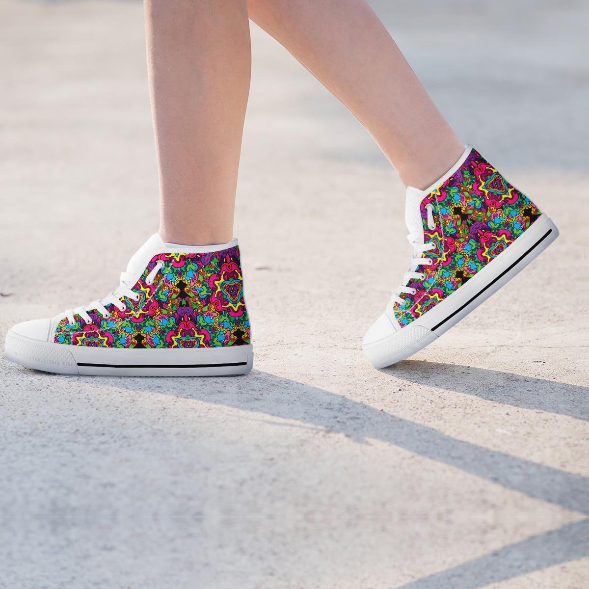 Animal Hippie Psychedelic Women's High Top Shoes-grizzshop