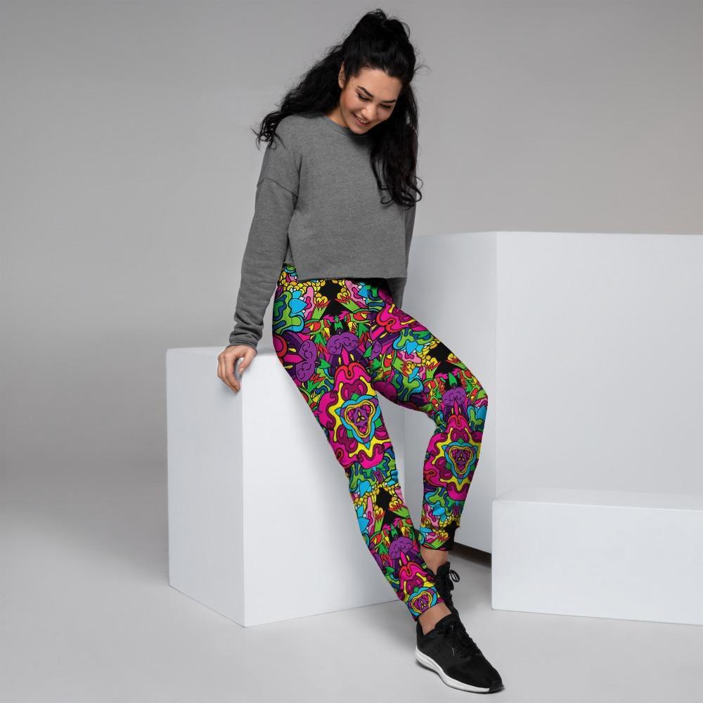 Animal Hippie Psychedelic Women's Joggers-grizzshop