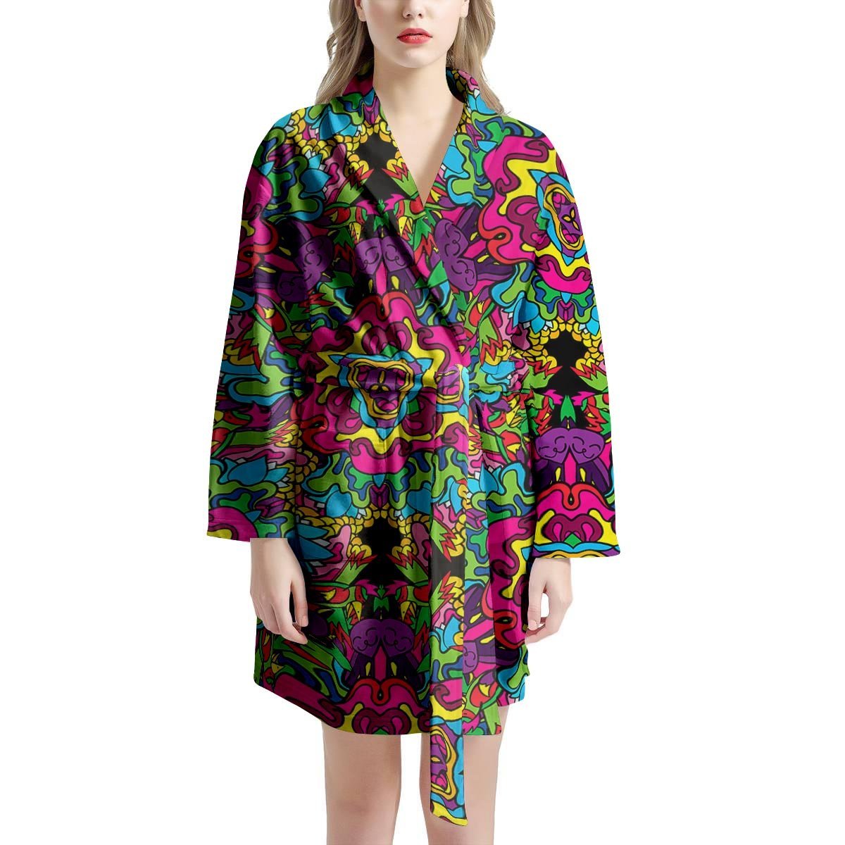 Animal Hippie Psychedelic Women's Robe-grizzshop