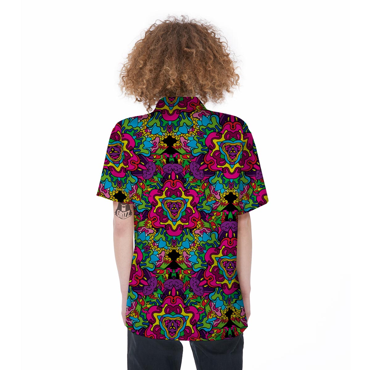 Animal Hippie Psychedelic Women's Short Sleeve Shirts-grizzshop