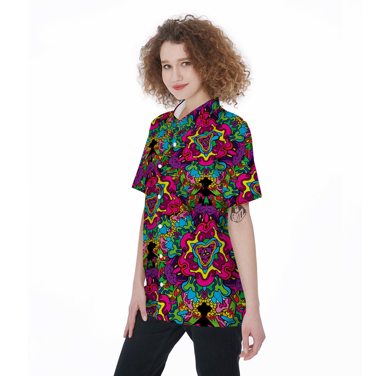 Animal Hippie Psychedelic Women's Short Sleeve Shirts-grizzshop