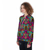 Animal Hippie Psychedelic Women's Zip Up Hoodie-grizzshop