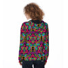 Animal Hippie Psychedelic Women's Zip Up Hoodie-grizzshop