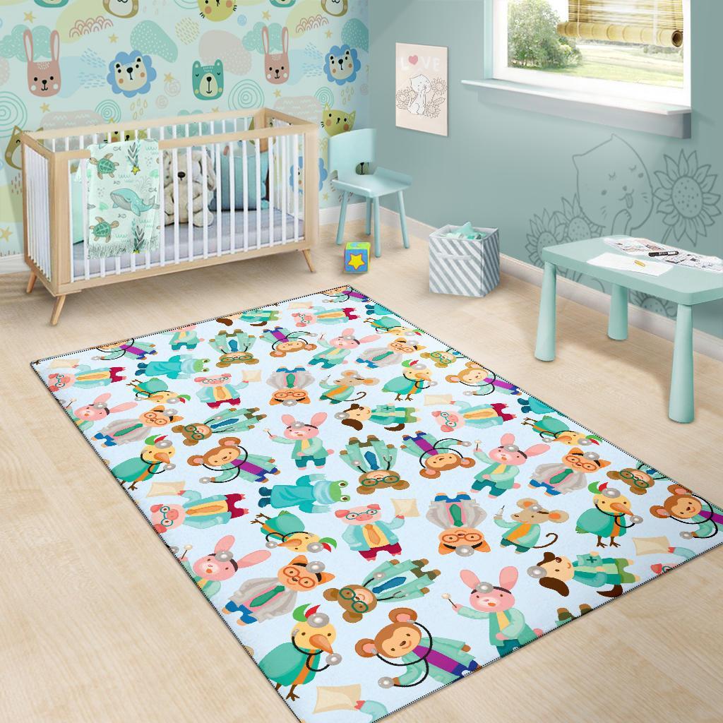 Animal Nurse Pattern Print Floor Mat-grizzshop