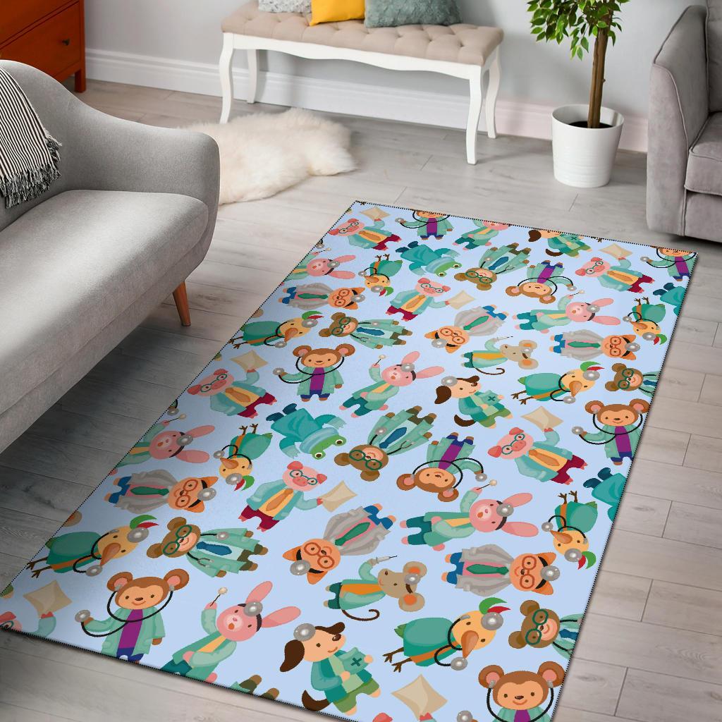 Animal Nurse Pattern Print Floor Mat-grizzshop