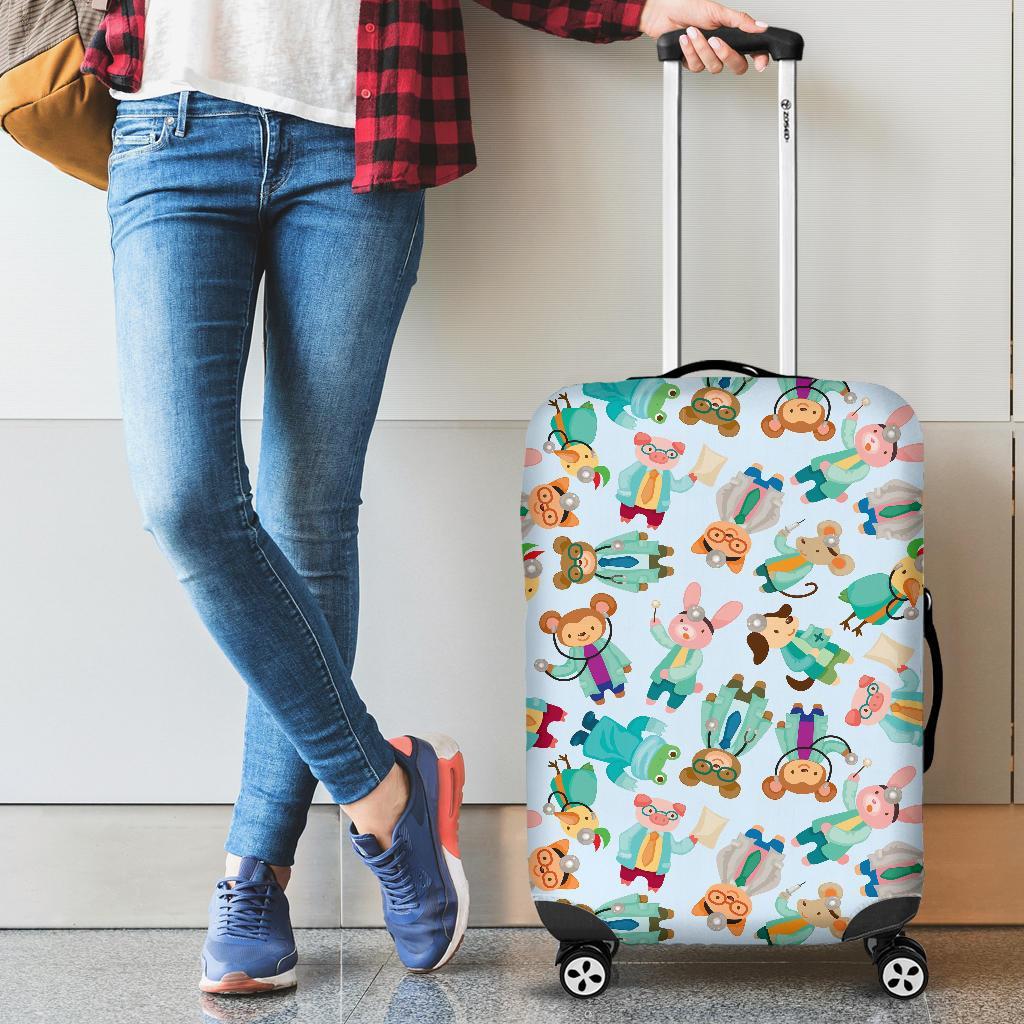 Animal Nurse Pattern Print Luggage Cover Protector-grizzshop