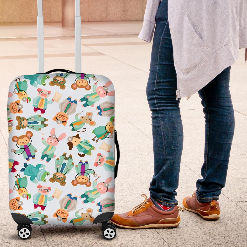 Animal Nurse Pattern Print Luggage Cover Protector-grizzshop