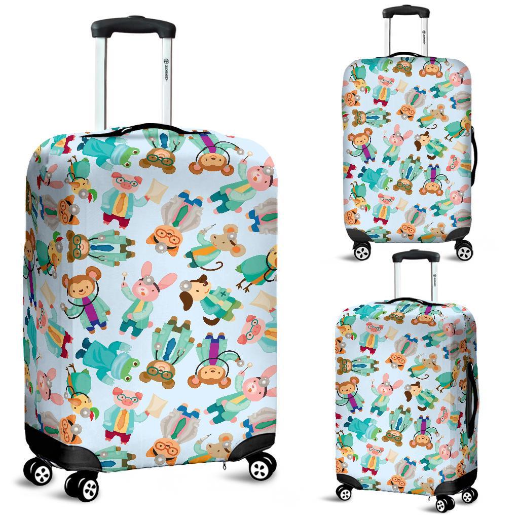 Animal Nurse Pattern Print Luggage Cover Protector-grizzshop