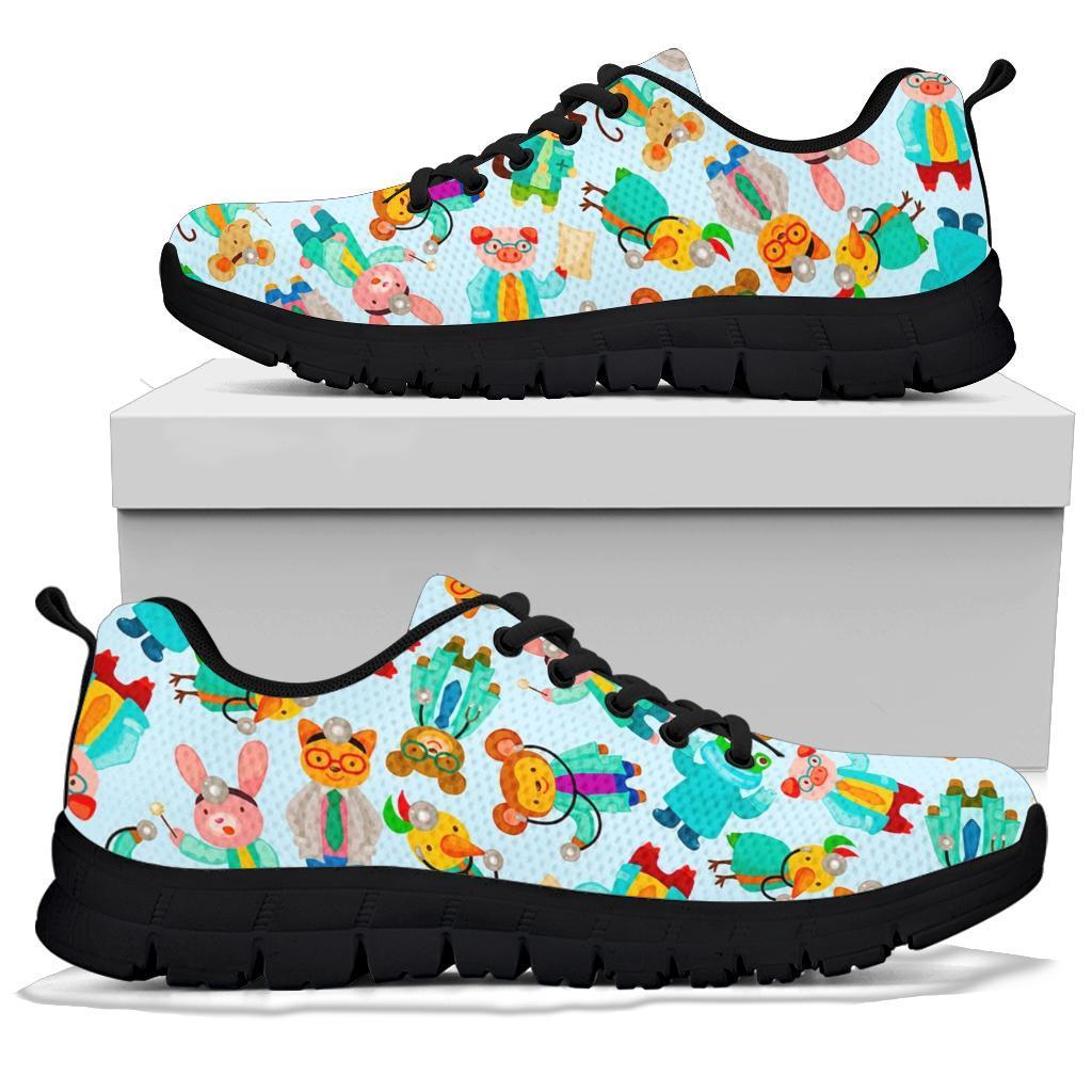 Animal Nurse Pattern Print Sneaker Shoes For Men Women-grizzshop