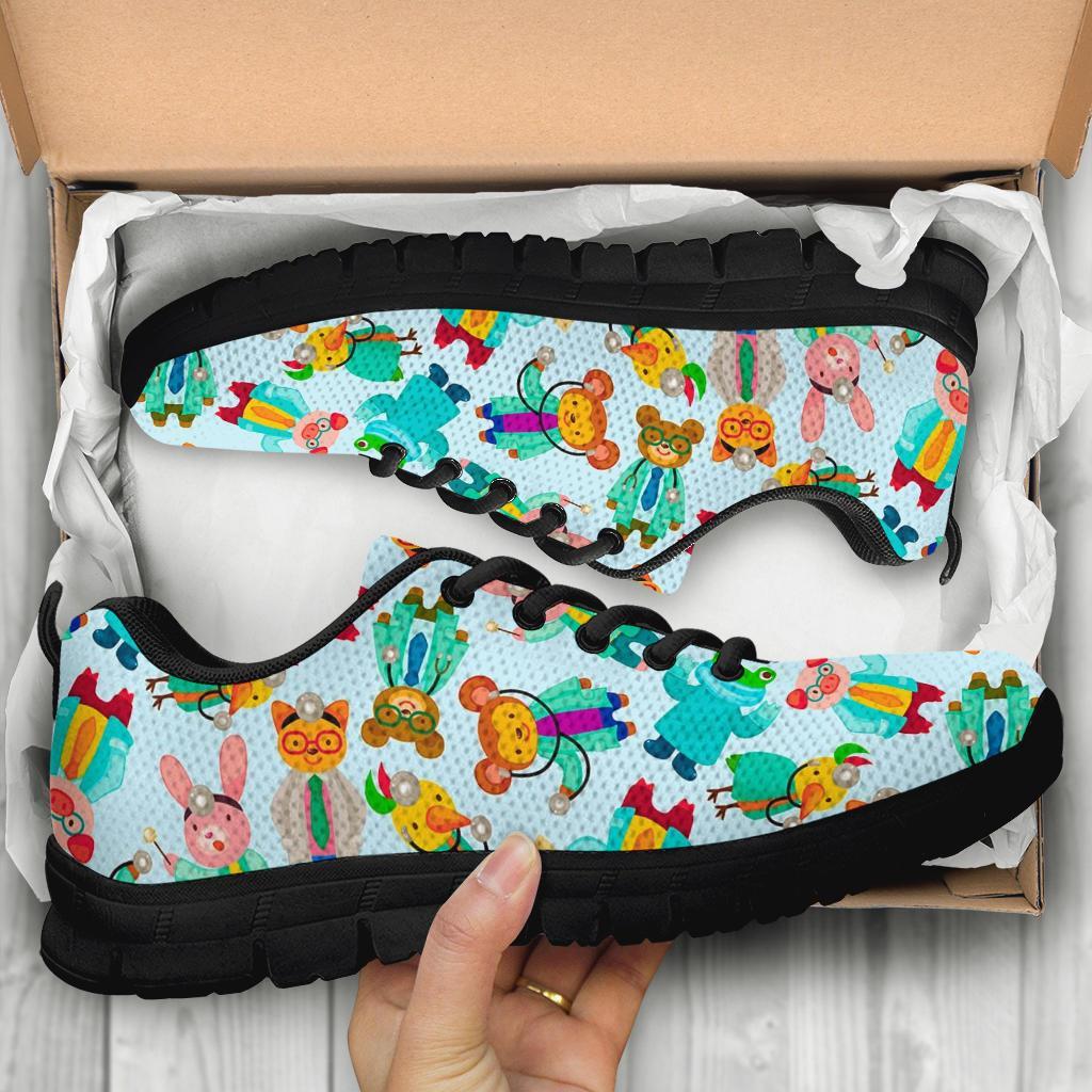 Animal Nurse Pattern Print Sneaker Shoes For Men Women-grizzshop