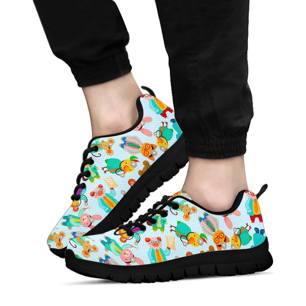 Animal Nurse Pattern Print Sneaker Shoes For Men Women-grizzshop