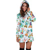 Animal Nurse Pattern Print Women Hoodie Dress-grizzshop