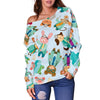 Animal Nurse Pattern Print Women Off Shoulder Sweatshirt-grizzshop