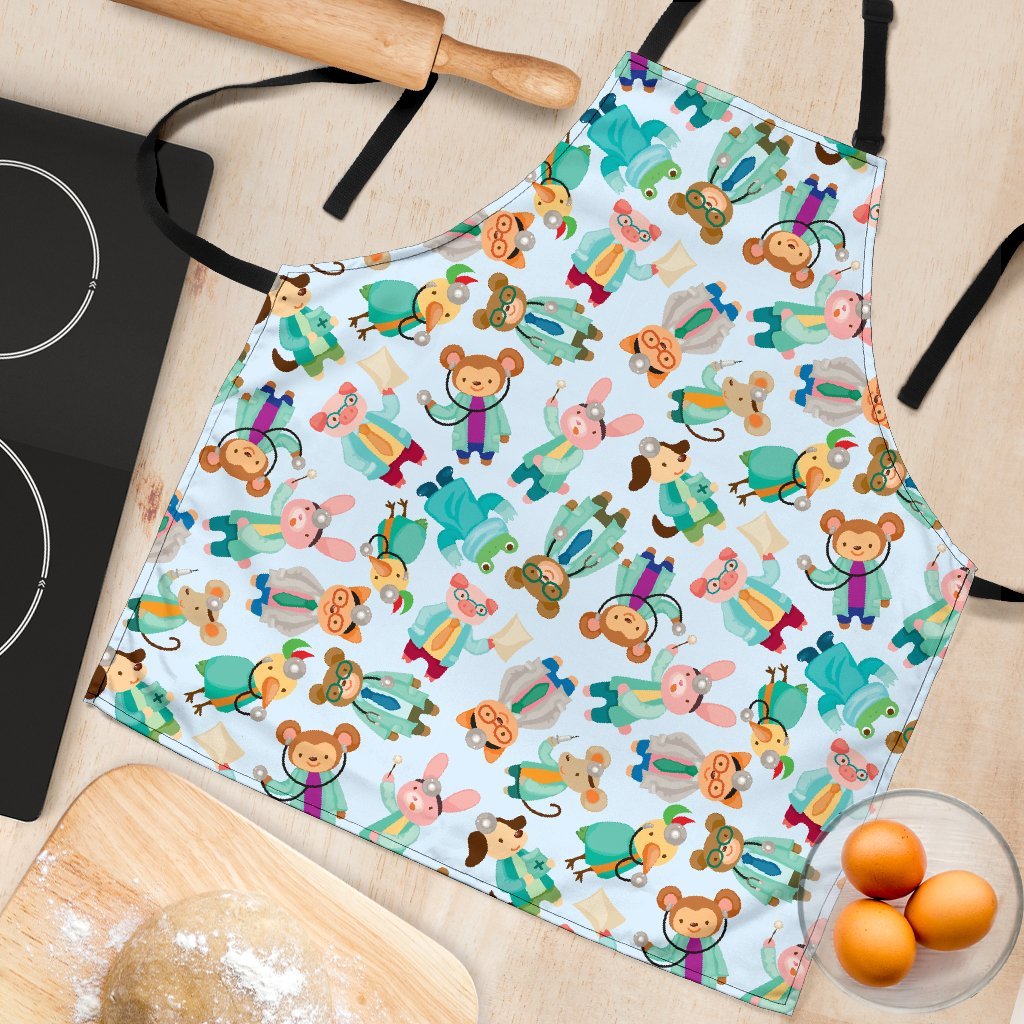 Animal Nurse Pattern Print Women's Apron-grizzshop