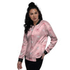 Animal Paw White And Pink Print Pattern Women's Bomber Jacket-grizzshop