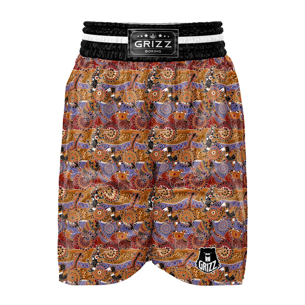 Animals Aboriginal Print Pattern Boxing Shorts-grizzshop