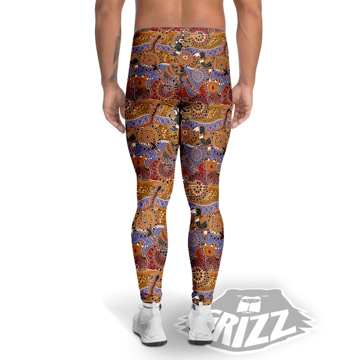 Animals Aboriginal Print Pattern Men's Leggings-grizzshop